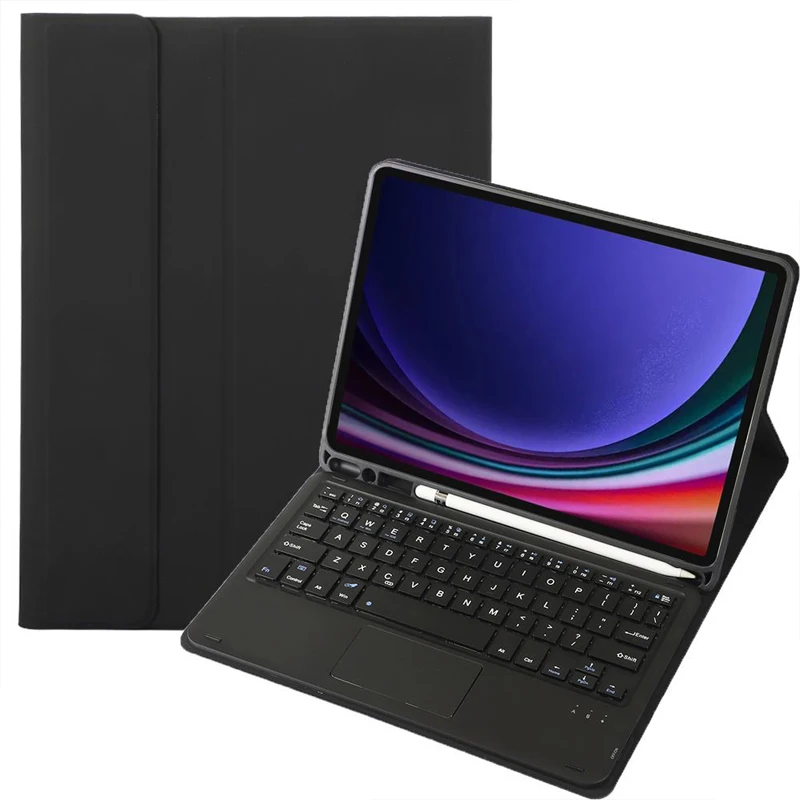 Capa para Tablet com Touchpad, Slot para Caneta Sem Fio, Teclado Bluetooth, Adequado para Tab S9FE Plus 12.4