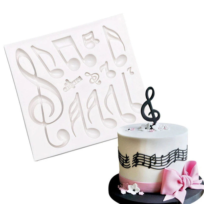 Musical Note Shape Silicone Simulation Sandwich Cake Mousse Ice Cream Chocolate Mold, Fondant Cake Decorating Tools