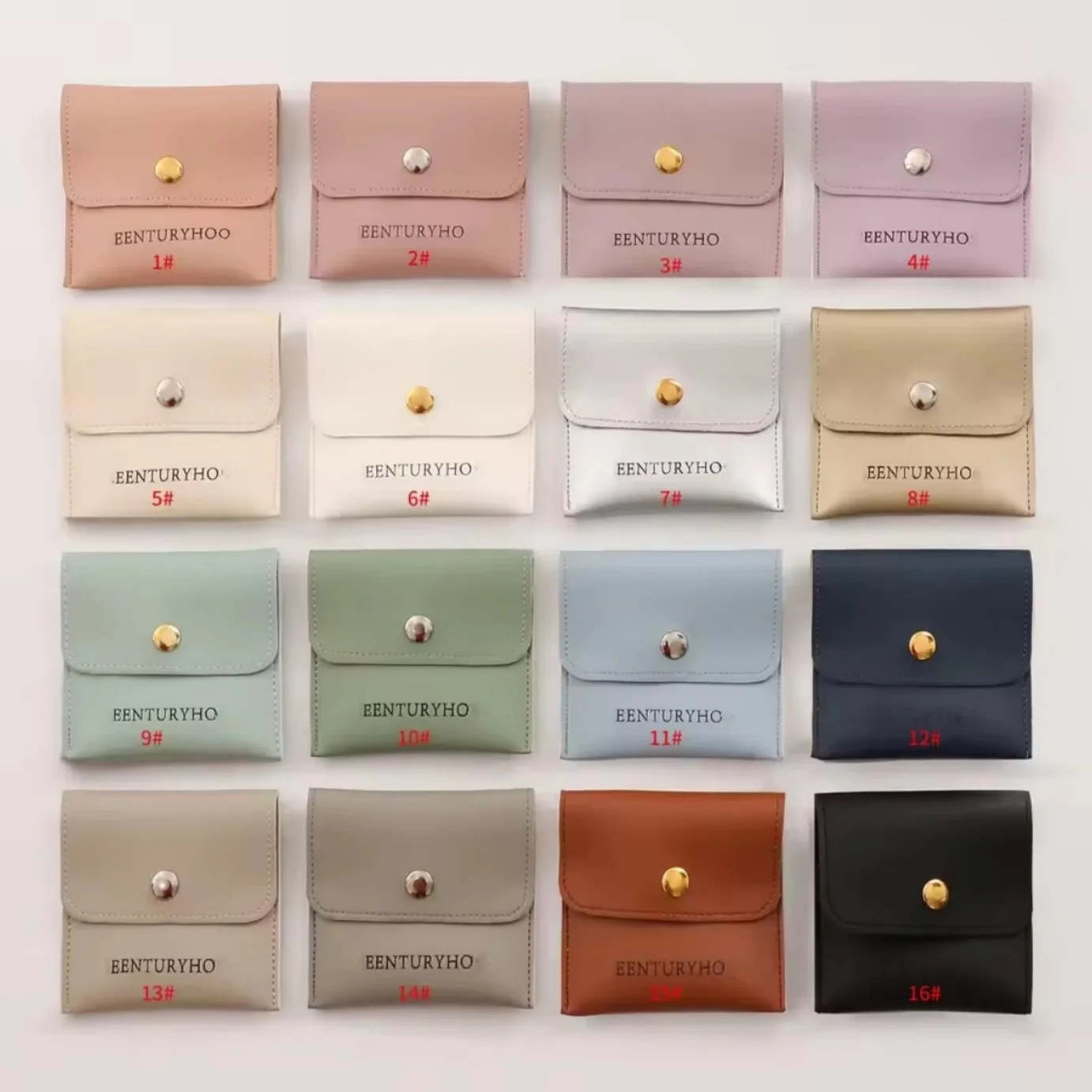 50 artificial leather bag Personalized Embossed Logo Print Faux Leather Jewelry Bags Custom Jewelry Bags Ring Brooch Bags Bulk