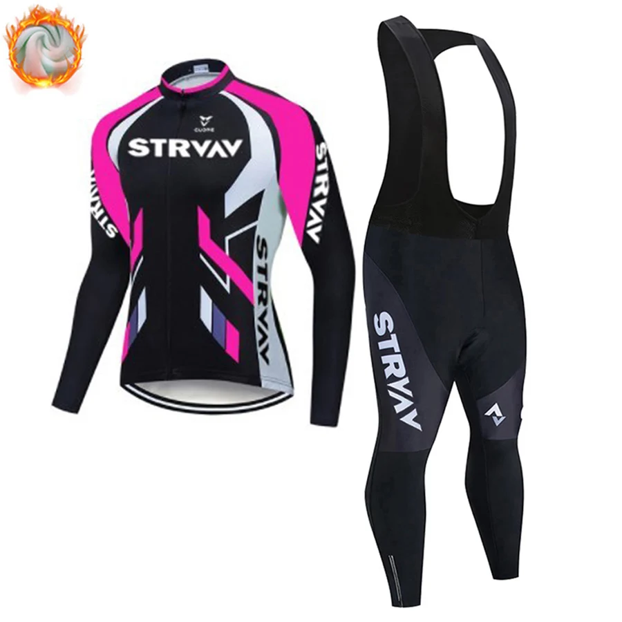 

STRVAV-Black Cycling Jersey Set for Men,Long Sleeve,Breathable Clothing,Road Bike Suit,MTB Pants,Sports Wear,Winter,New,2023