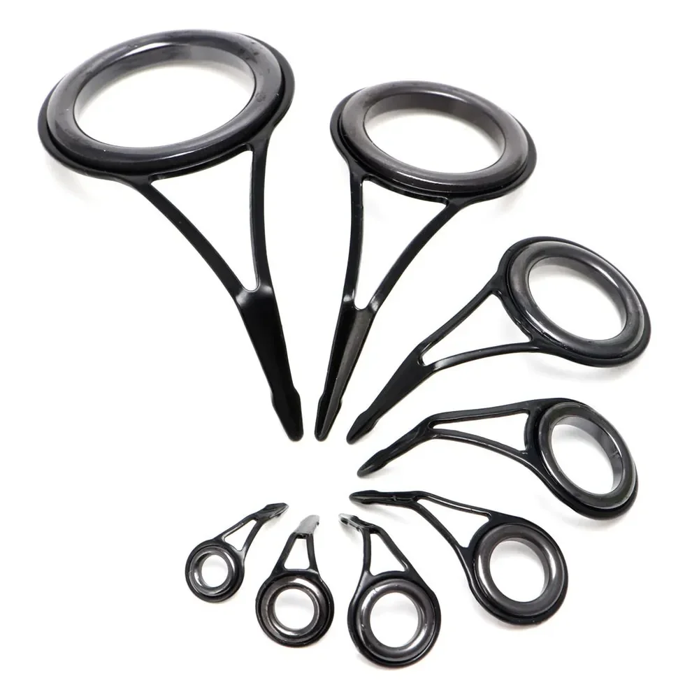 

Fishing Tools LUYA ROD GUIDING RING ACCESSORIES Single Leg Stainless Steel Guide Eyes Ceramic Guide Rings 8pcs 6-30# (8