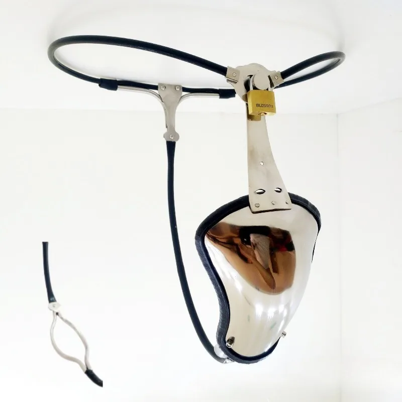 Stainless Steel Male Chastity Belt Device with Butt Open Invisible Cock Penis Cage Adjustable Waist Lock BDSM Bondage Sex Toys