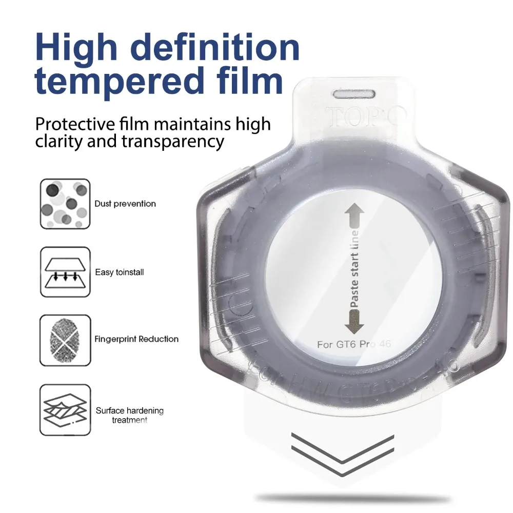 1-3PCS Easy Install Tempered Glass for Huawei Watch GT6 GT5 Pro GT6pro 41mm/46mm/42mm Bubble Free Anti-Scratch Screen Protector