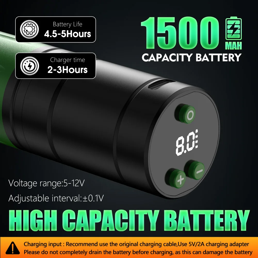 ماكينة رسم الوشم التجميلي الدوارة T-Rex ماكينة رسم الوشم التجميلي اللاسلكية ماكينة قلم الوشم الدوارة LED شاشة ديجيتال قوة الوشم بندقية الوشم #4