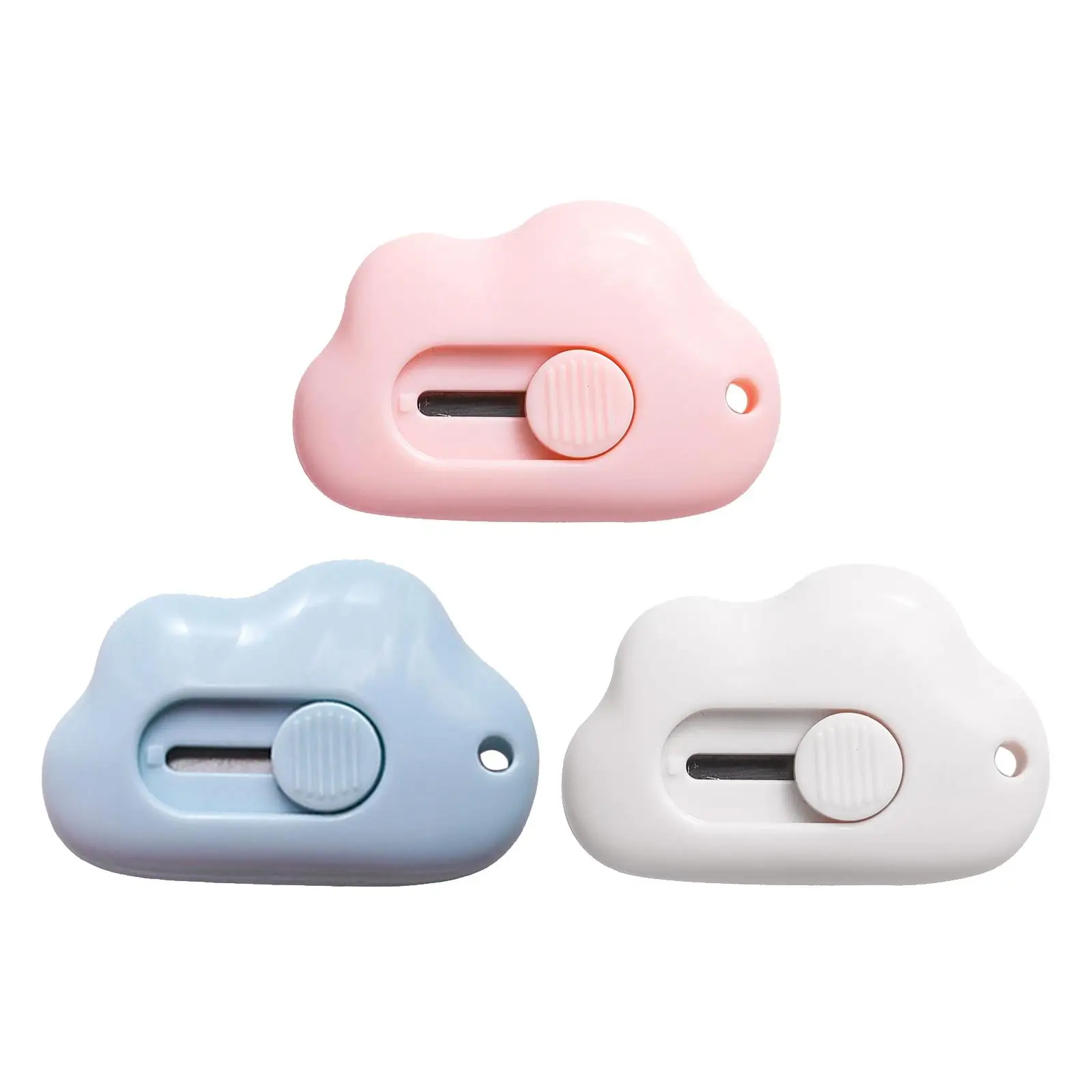 6x4cm ABS Envelope Cutter with Retractable Blade Stainless Steel Utility Knife Compact Keychain Portable Tool