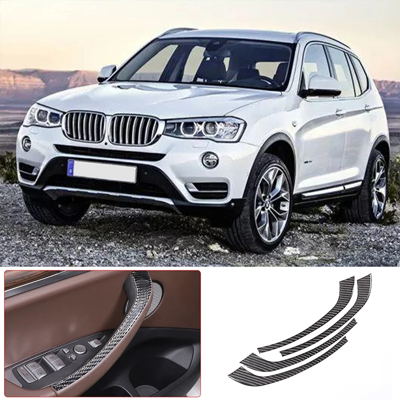 

For BMW X3 G01 2018 2019 2020 2021 2022 Soft Carbon Fiber Car Door Armrest Frame Panel cover Trim sticker Car Accessories