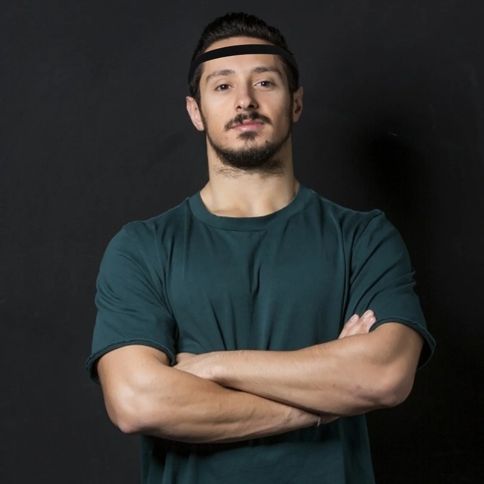 

6pcs Men'S Silicone Elastic Men Sweatband Sweatband Elastic Sports Headband For Basketball Football Running Gym Workout