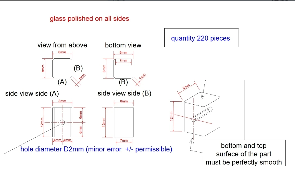 

220pcs Optical Glass Prism Hexagonal light Guide High Quality Optical Materials H-K9L Custom