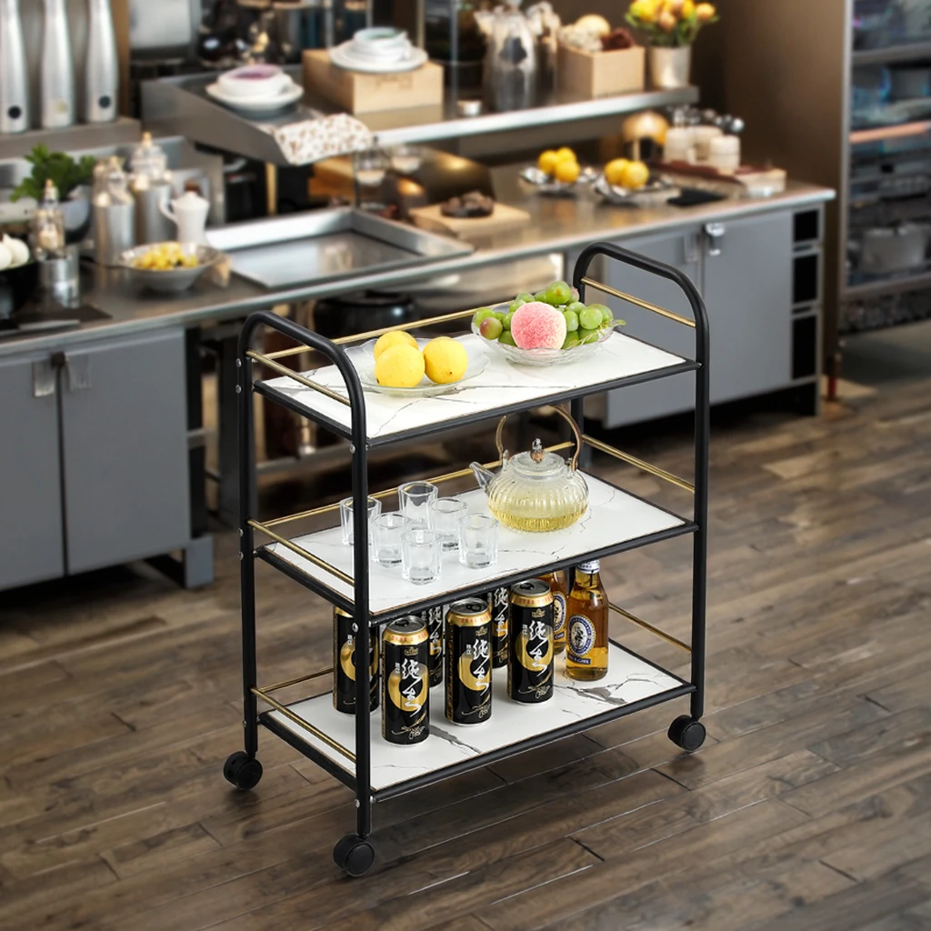 

Three-Layer Stainless Steel Movable Utility Cart for Daily Use for Restaurant and Hotel Serving