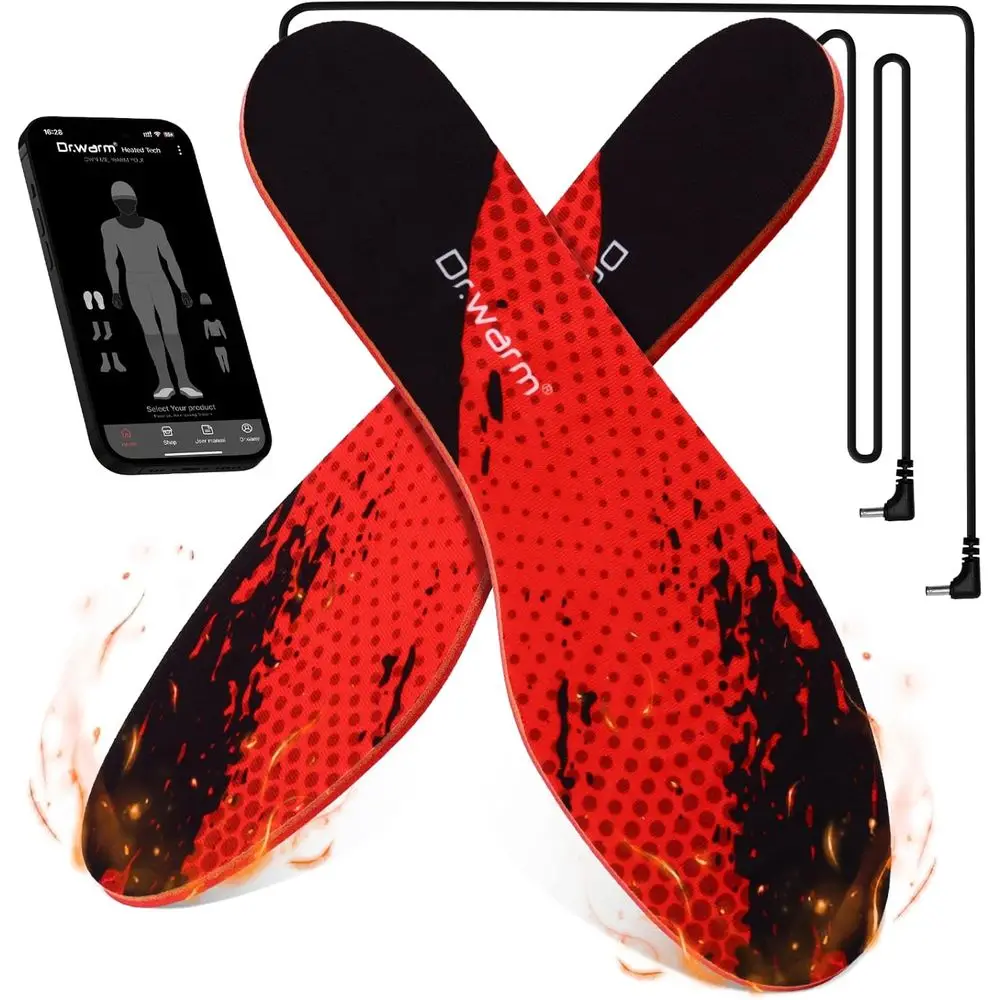 

Wireless Heated Insoles with App Control for Men & Women - Portable Foot Warmers Ideal for Outdoor Activities