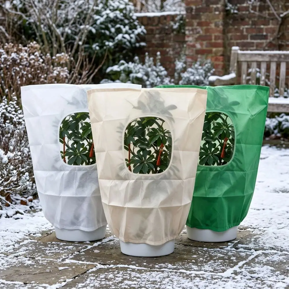 Transparent Window Plant Frost Protection Cover Cold Resistant With Drawstring Potted Plant Protection Bag Anti-Insect