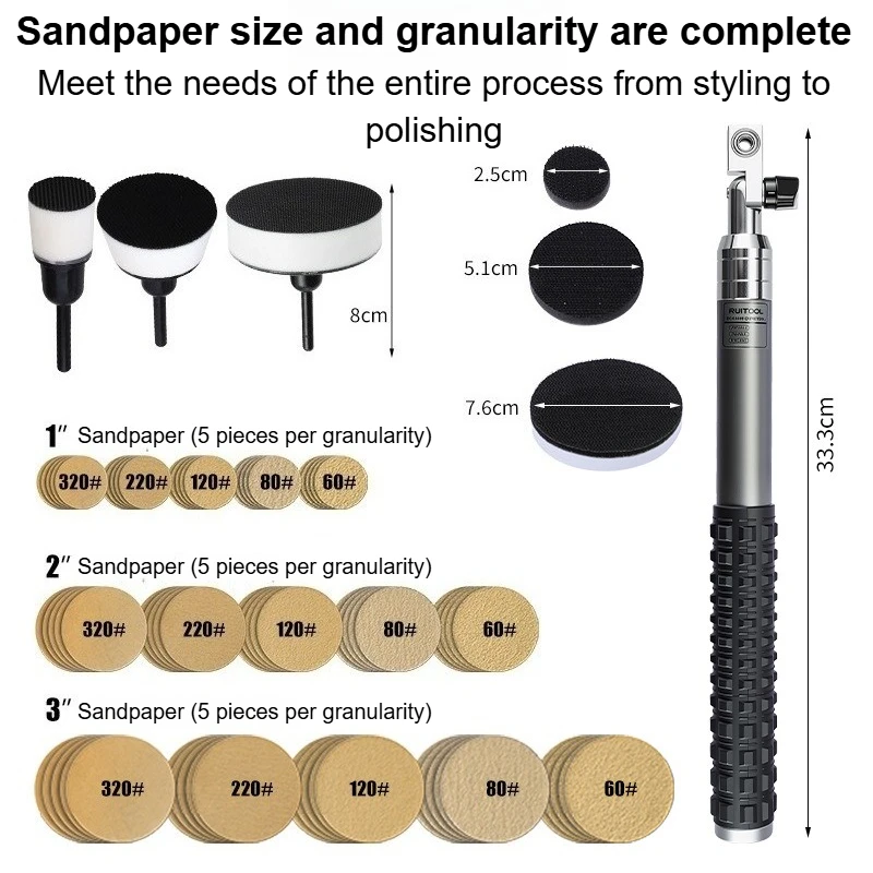Aluminum Alloy Lathe Polishing Set Adjustable Handheld Grinding Disc Portable Woodworking Sandpaper Abrasive Polishing Sander