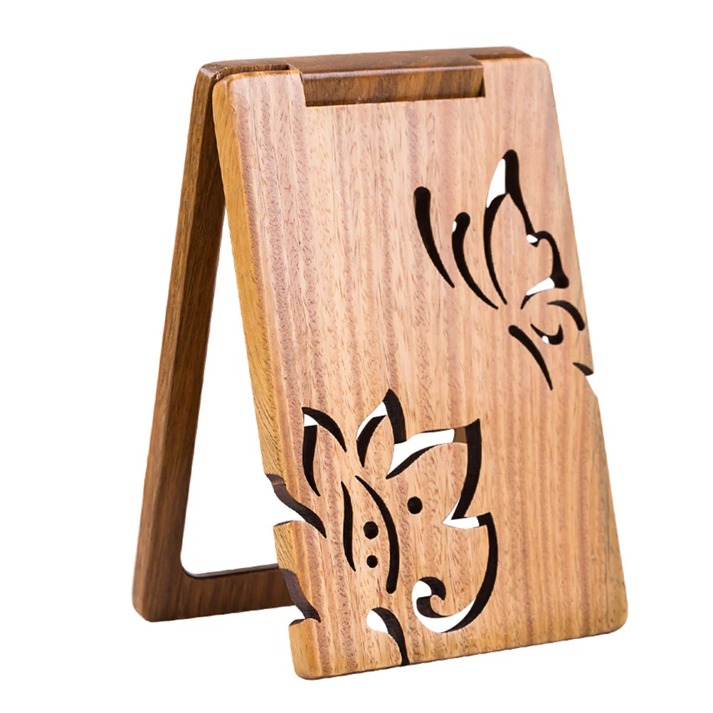 

Lit Vanity Mirror Purse Holder for Table Folding Green Sandalwood Travel Miss