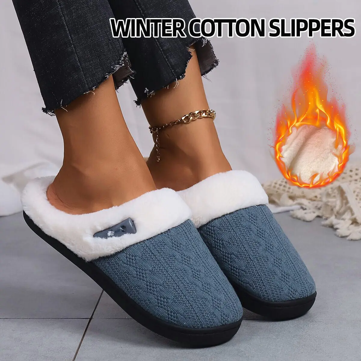 LADIES WOMENS WARM FAUX FUR ED COMFY HARD SOLE OUTDOOR SLIPPERS SHOES SIZE