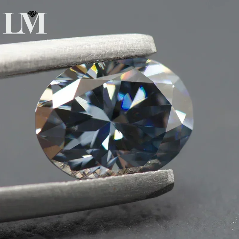 Moissanite Stone Oval Cut Gray Color Gemstone Synthetic Lab Created Heat Diamond DIY Jewelry Making Materials With Repor