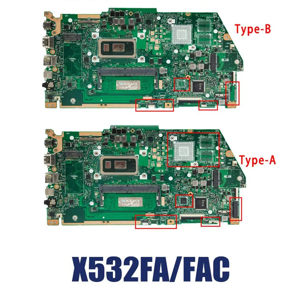 

Laptop Mainboard For Asus X531FA X532FAC X532FLC X531F X532F S531F Notebook Motherboard With i3 i5 i7 8th 10th CPU 4G 8G RAM