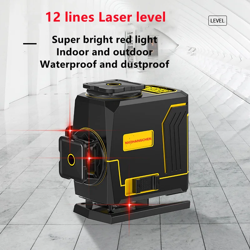 12 Lines Laser Level Intelligent Remote Control Red Light Beam Vertical And Horizontal Belt Strong Light Points Laser Level