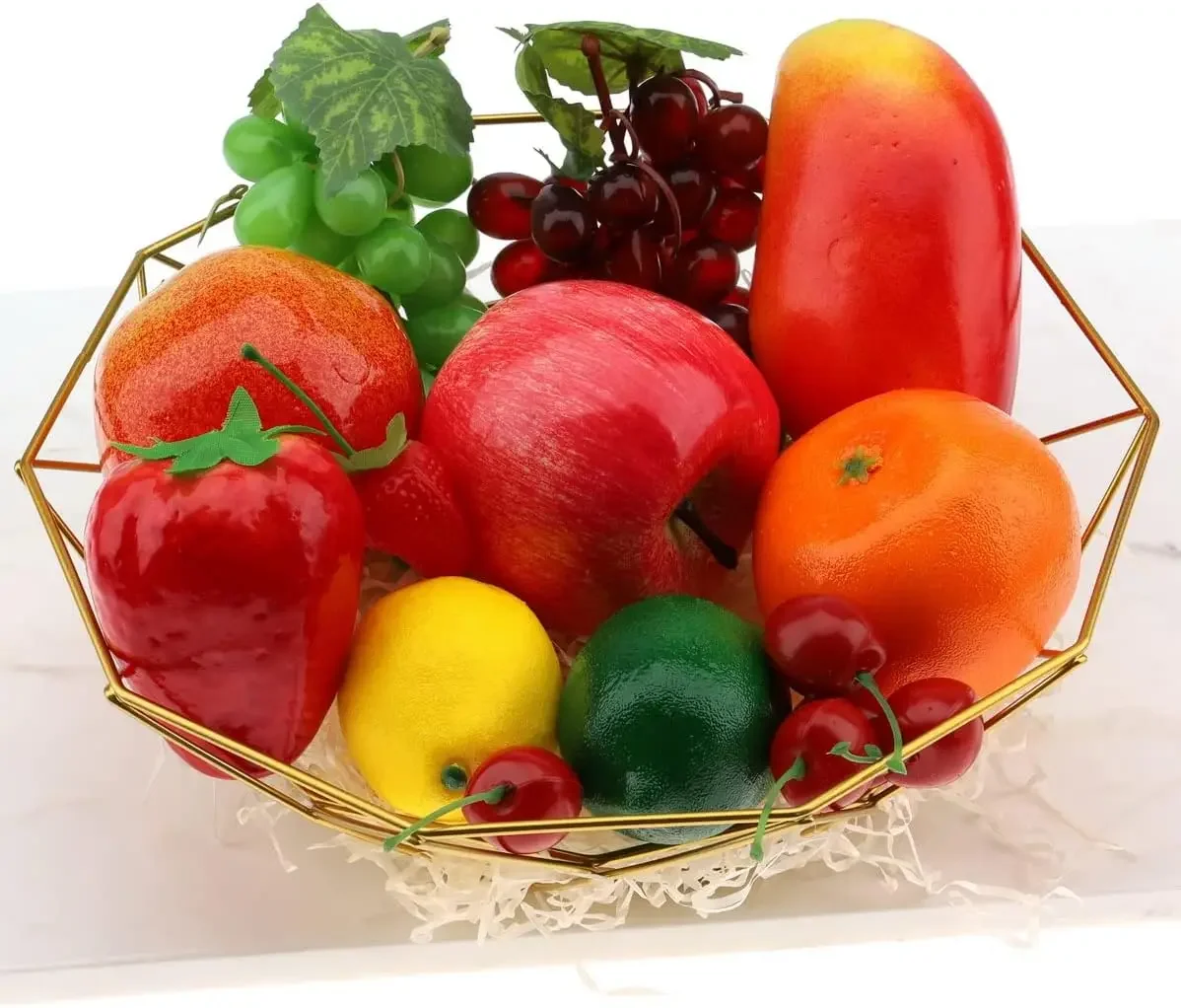 20 PCS Banana Grape Apple Lemon Cherries Orange Strawberry Kiwi Pear Artificial Multi Fruits Set Home Office Decoratio Ornament