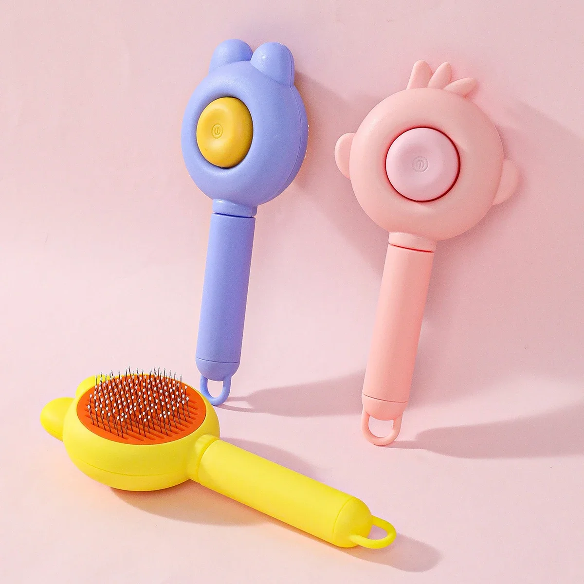 إزالة شعر الحيوانات الأليفة تنظيف بالفرشاة مشط بنقرة واحدة القط مشط تدليك الحيوانات الأليفة الجمال القط الكلب العائمة تدليك الشعر مشط الحيوانات الأليفة