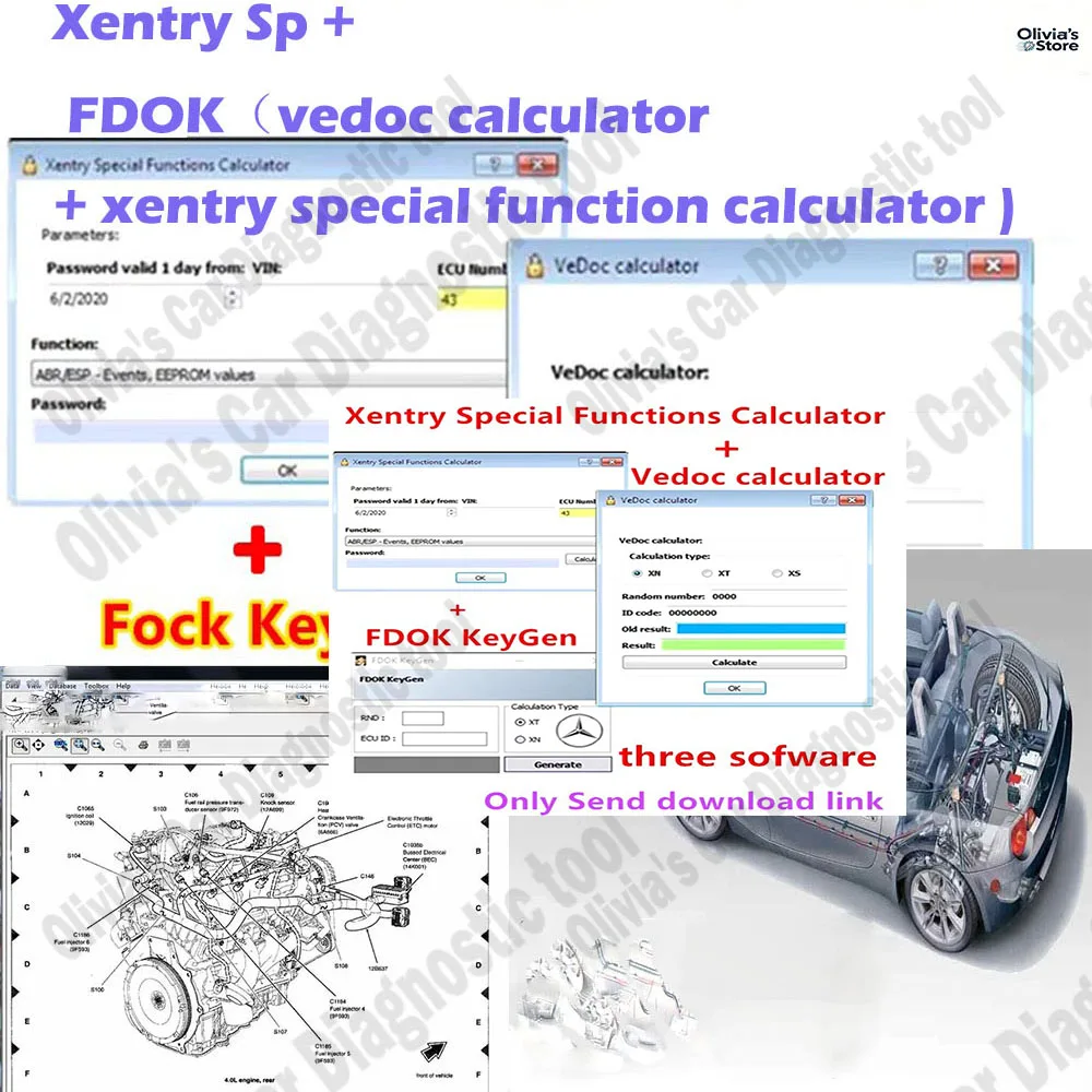 

Xentry Special Function Calculator and FDOK Vedoc Calculator with Keygen for European American car Models Star C3 C4 C5 C6 j2534