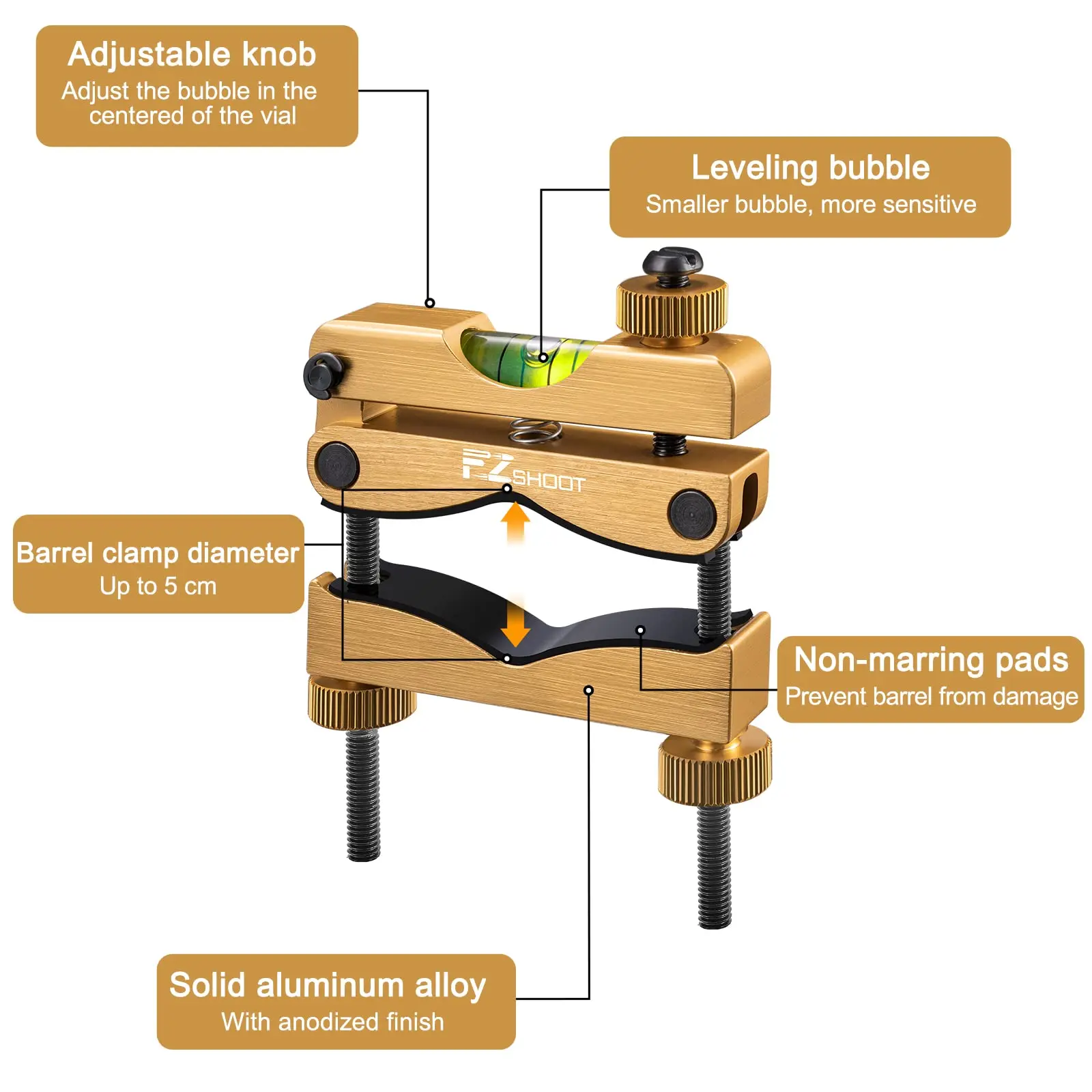 Scope Level Gold Kit with High-Precision Bubble Leveling System Magnetic Universal Tool Compact Storage Case Equipment Maintenan