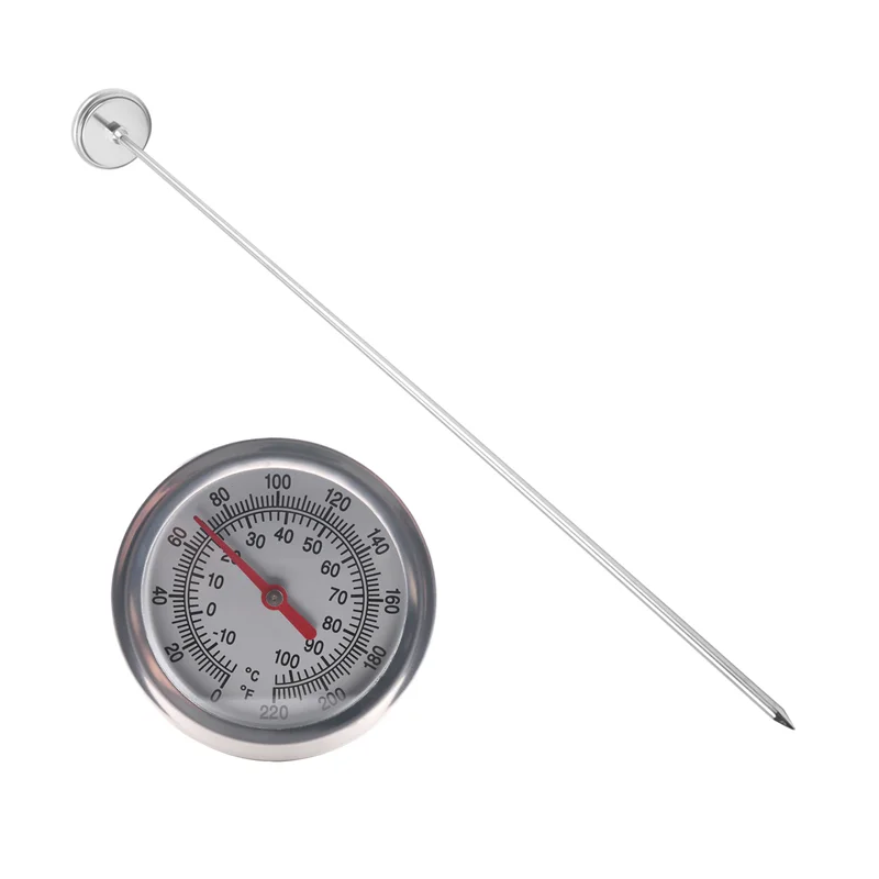 Long Stem Compost Soil Thermometer - Fast Response Stainless Steel 20 Inch - Measuring Probe - Fahrenheit And Celsius-N33R