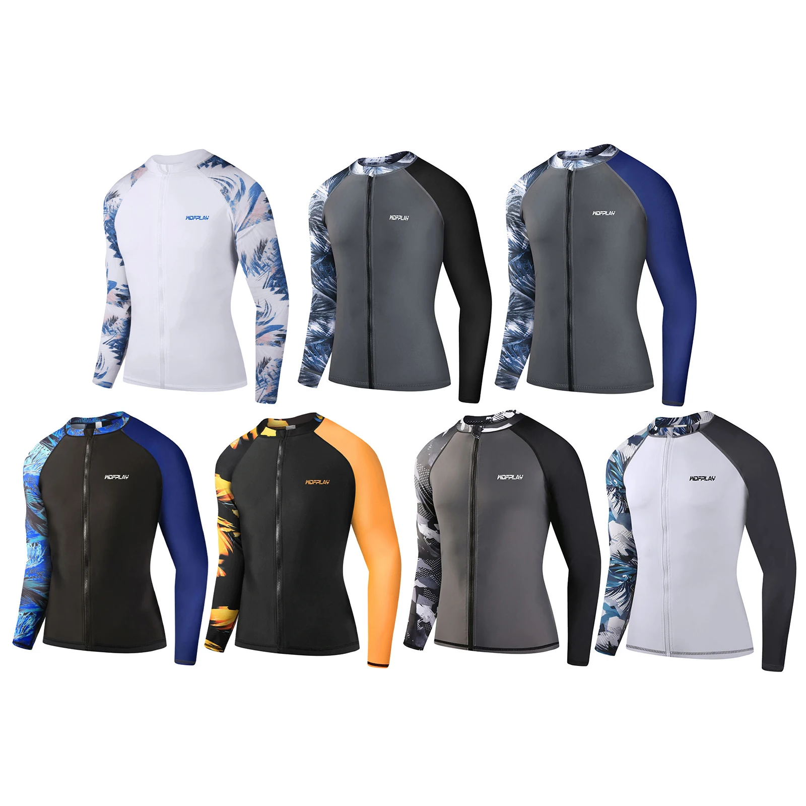 Mens Long Sleeve Swim Shirts UPF 50+ UV Sun Protection Rash Guard Sun Shirts Quickly Dry Surfing Wetsuit Top Swimwear Jacket