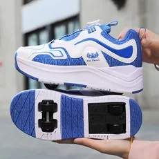 

Кроссовки на колесиках для мальчиков и девочек, роликовые кроссовки, инлайн-скейты, обувь для катания на улице, паркур-кроссовки со съемными колесами, размеры 29-40, спортивная обувь