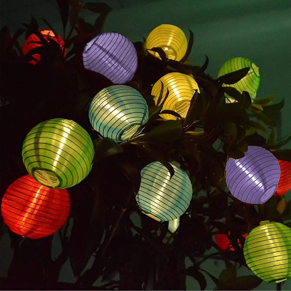 3.5M Lantern String Lights Outdoor Solar Powered Lamp Christmas Decor String Light 10 LEDS Lights For Backyard Tree Garden Party