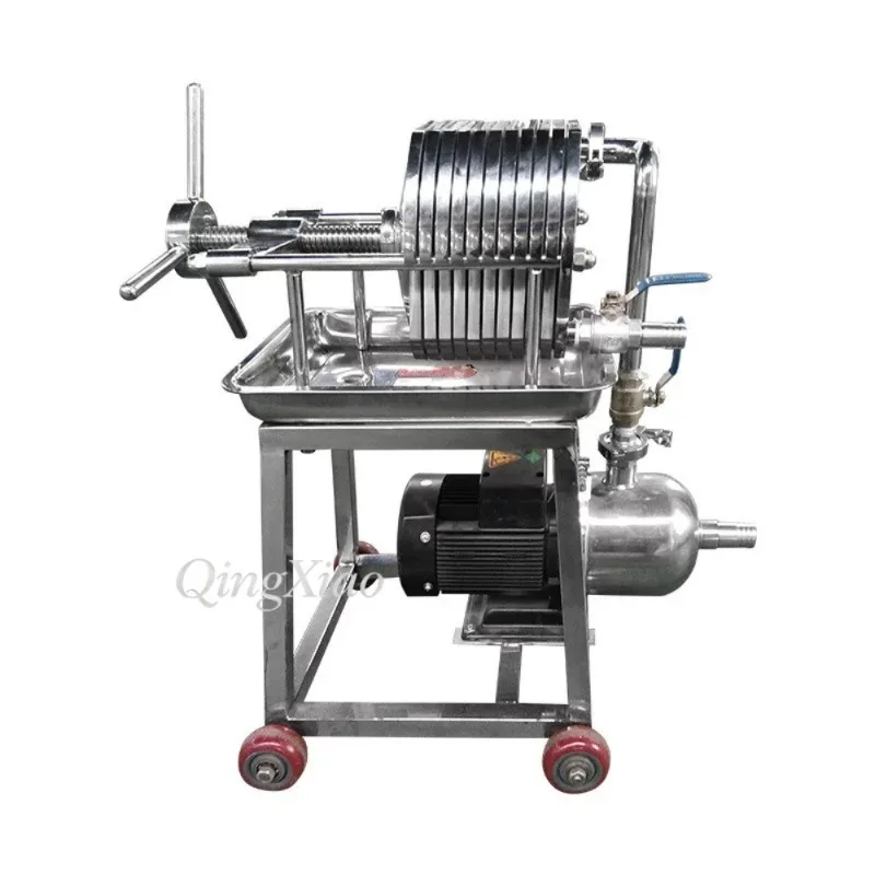 Small Stainless‑Steel Plate‑Frame Filter Press Edible Oil & Fruit Wine Filter Machine Industrial  Purifier for Sewage Filtration