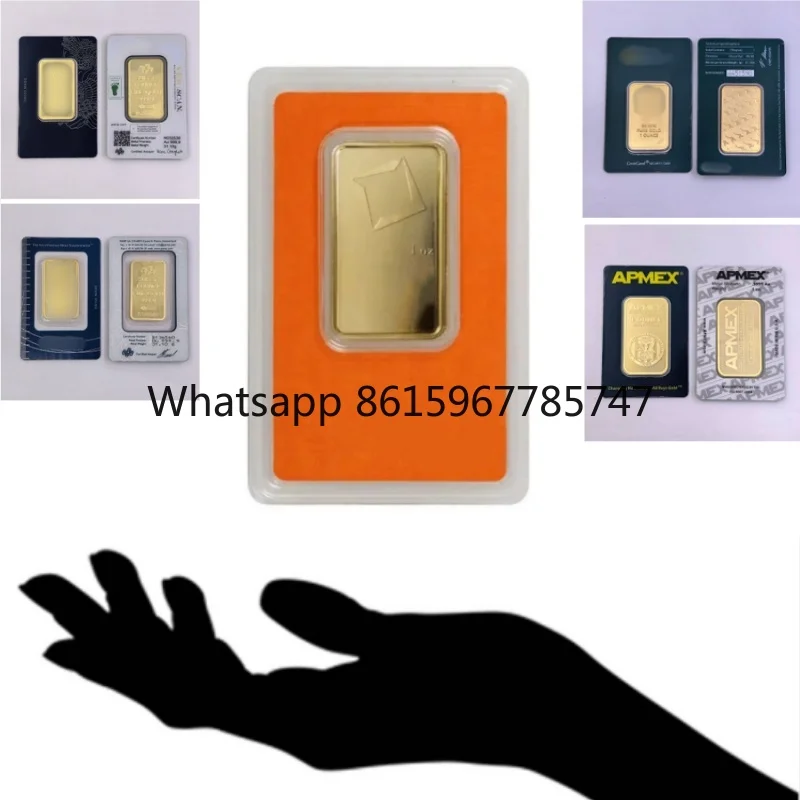 

Немагнитные золотые стержни Valcambi, 1 унция/20 г/50 г/100 г, золотые стержни Suisse, позолоченные 24 карата, слитки с различными серийными номерами, подарки, поделки