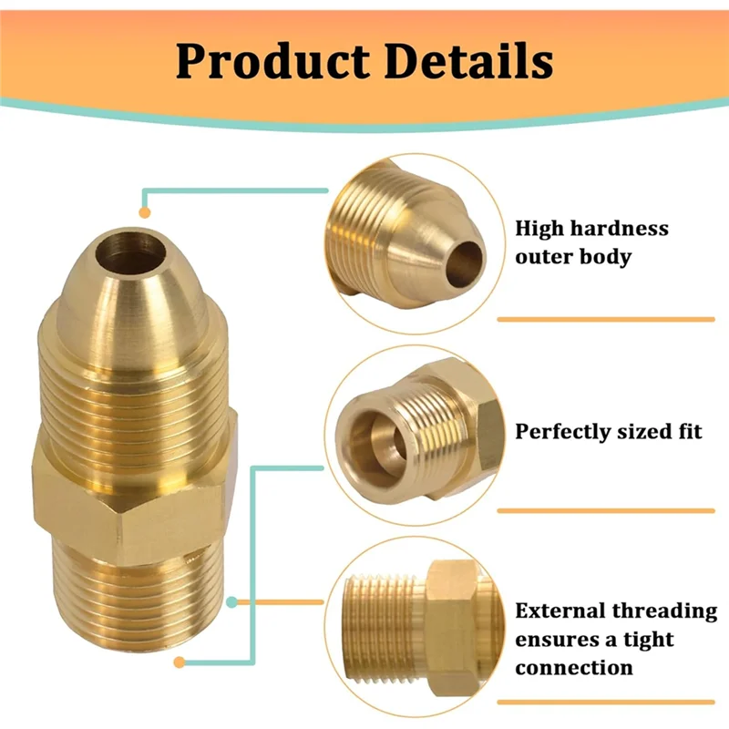A03F-G5/8 Male To CGA580 Male Argon& Nitrogen Gas Adapter Set, Fits CO? , Helium Neon Cylinders
