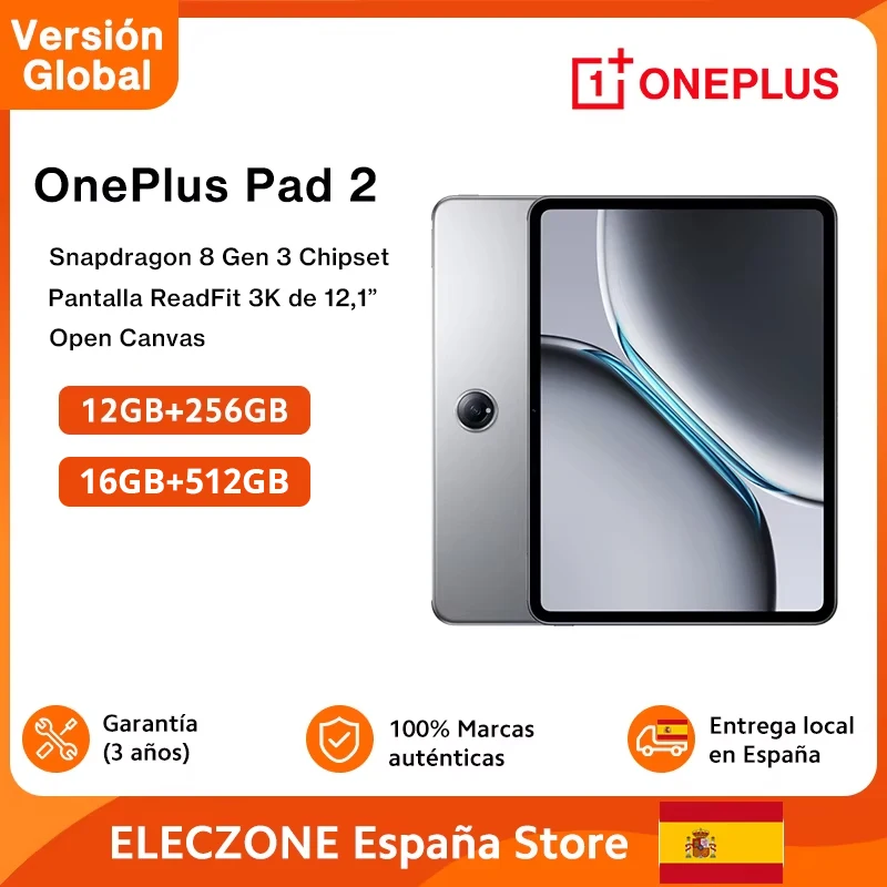Globale Version oneplus pad 2 Snapdragon 8 Gen 3 Chipsatz 3k 12,1 Zoll Display 9510mAh Akku 67W Super vooc 13mp Rückfahr kamera