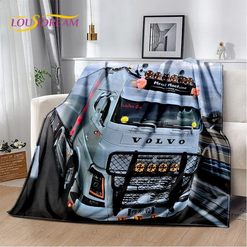 HD Volvo Truck Lorry 3D Printing Soft Flannel Blankets,Throw Blanket Comfortable Blanket for Picnic Beds Sofa Home Bedroom Gifts