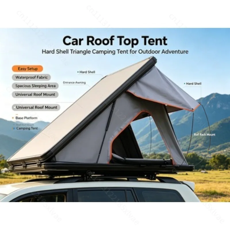 Roof Tent Custom Camping Off-road Vehicle Car Hard Shell Pop-up Roof Tent Rooftop Tent Outdoor 1-3Person Aluminum Hard Shell