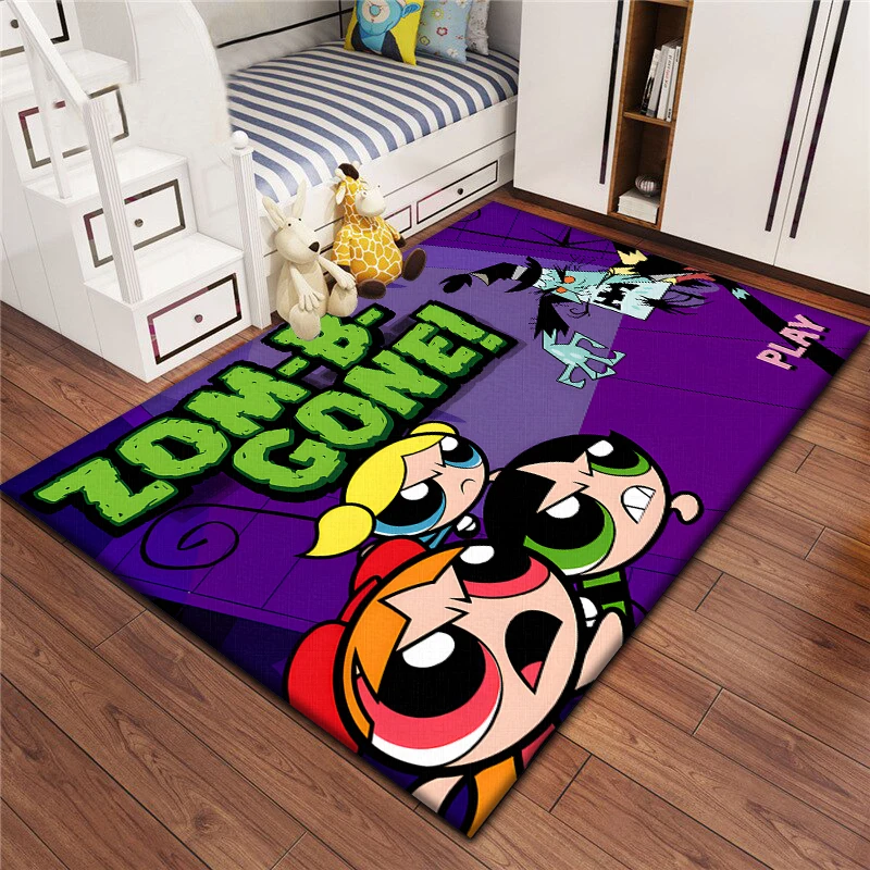 The Powerpuff Girls Cartoon Carpet, Living Room Bedroom Floor Mat Kitchen Mat Bedroom Mat,bedroom  Birthday Gift Yoga Mat,Carpet