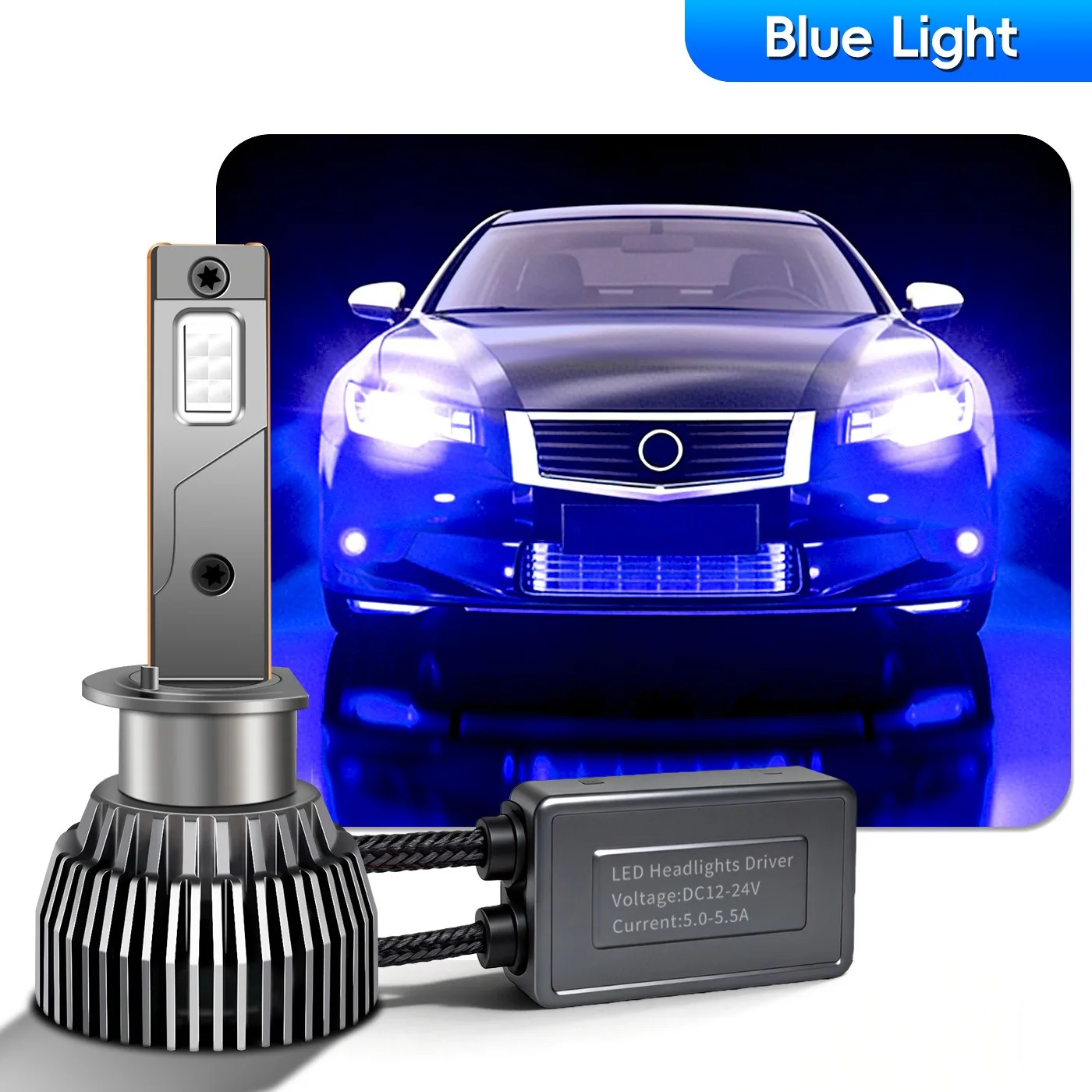 

H8 H9 H11 H16 LED Headlight Bulbs 12V 24V 65W 10000K Blue Super Bright Car Lights
