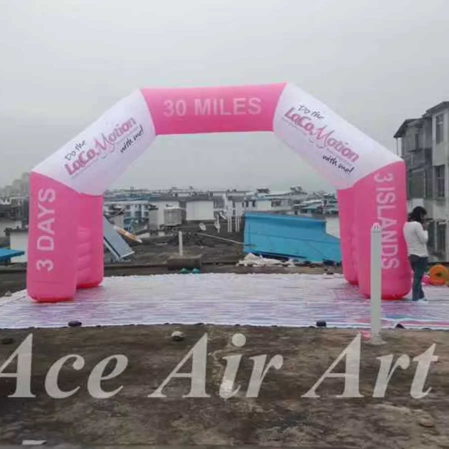 

6m W*4m H Customizied Outdoor 4 Legs Advertising Inflatable Arch Start Finish Line with Double Stands