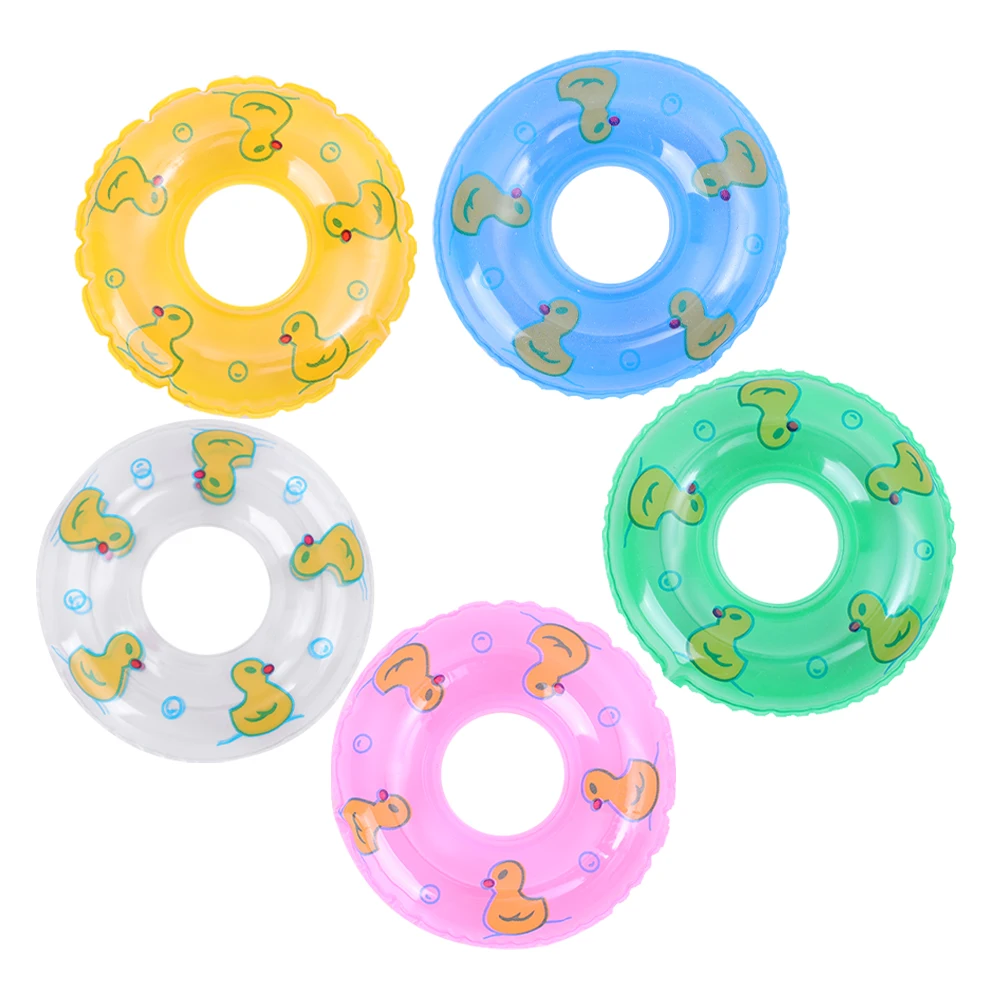 Mini anillo de natación para niños, juguete de baño divertido de verano, anillo flotante para piscina, juguetes para muñecos de patos de goma, juguete de baño inflable, 2/4/6/10 Uds.