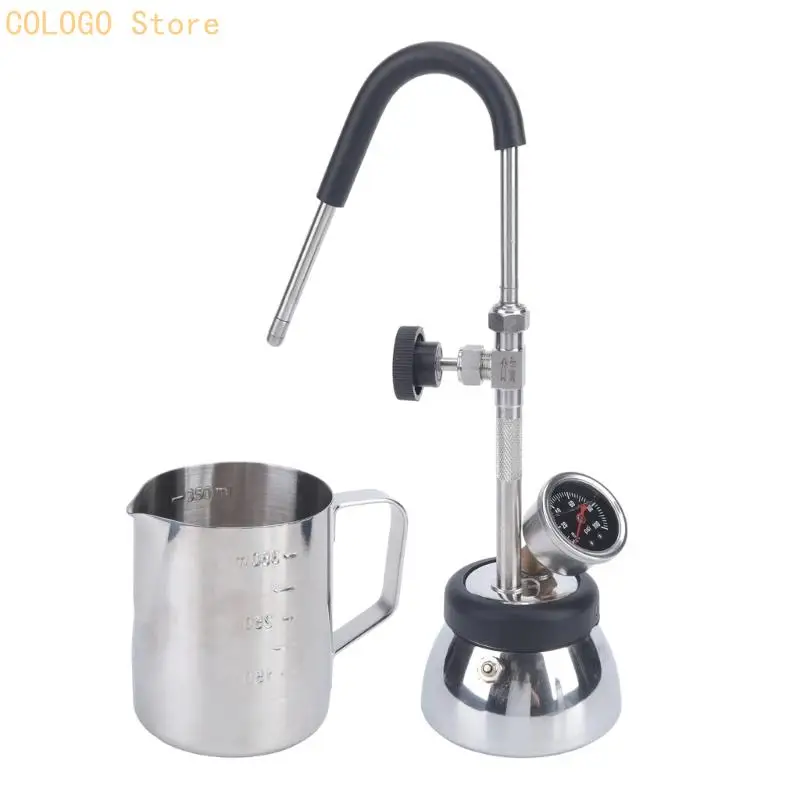 Stainless Steel Coffee Frother Pitcher with Metal Body, Stovetop Milk Pot for 300 Milliliter Beverage Service, Coffee Corner