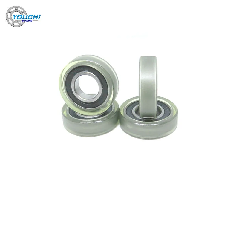 5pcs OD 28mm Bore 12mm PU Bearing Rollers 12x28x8 PU690128-8 Low Noise Friction Polyurethane Pulleys 12*28*8 Soft Rubber Wheels