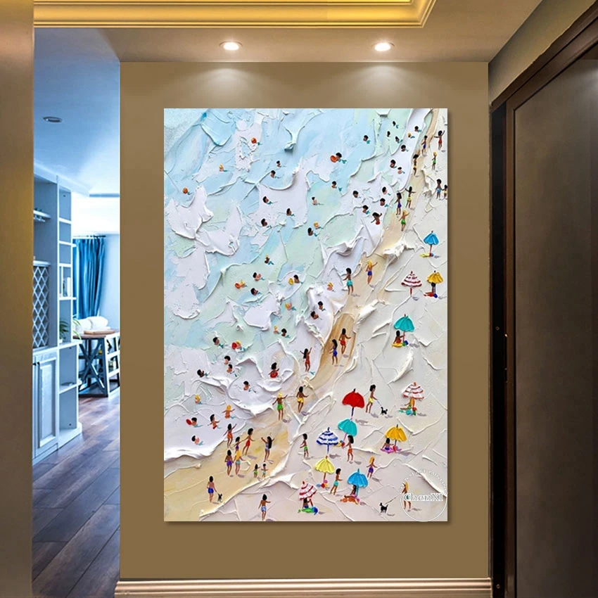 No Framed The Sunset On The Sea Handpainted Idea Painting On Canvas Large Handmade Wall Art Modern Home Decoration