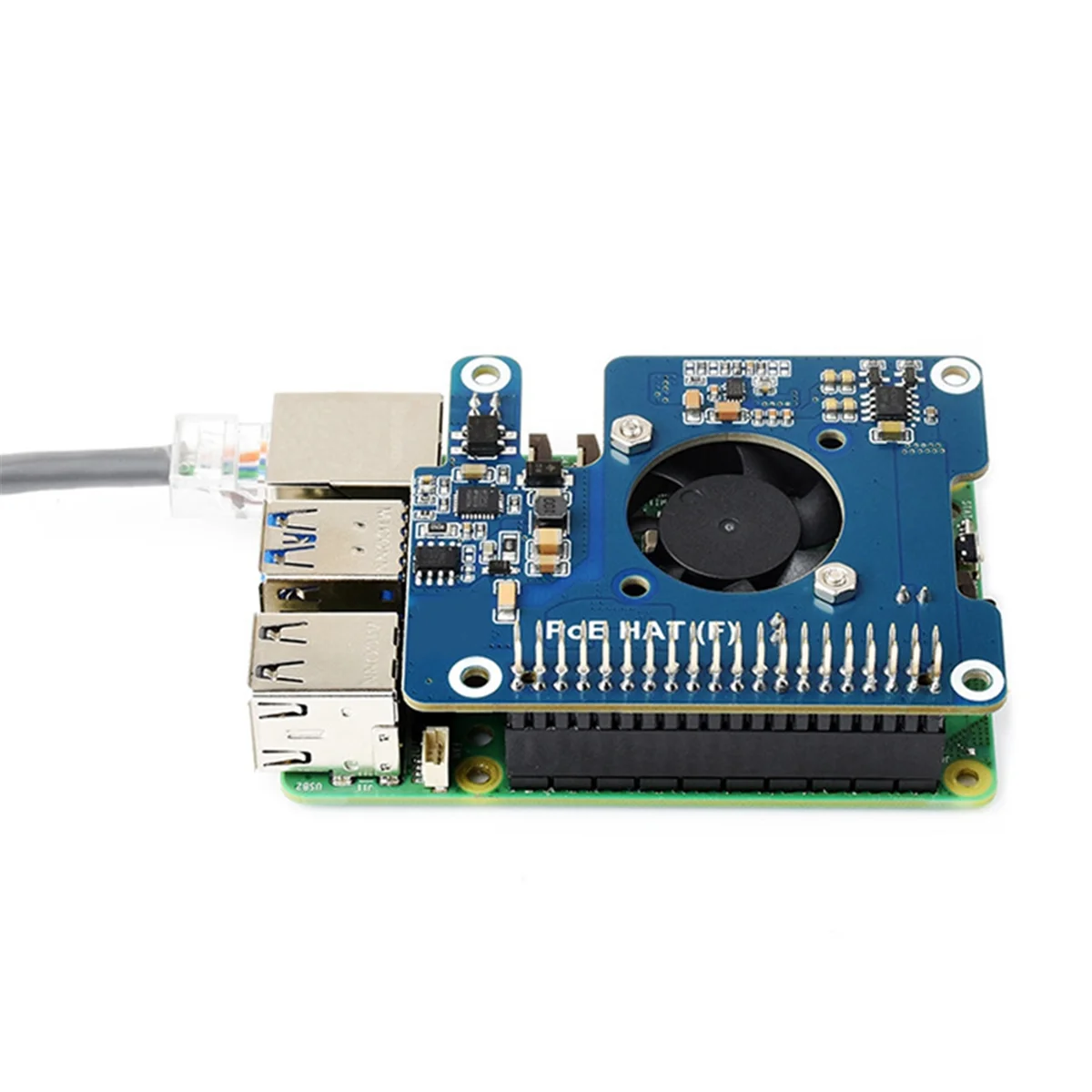 Für Raspberry Pi 5 PoE HAT 802.3Af/At GPIO-Erweiterungsplatine mit Lüfter 5 V/12 V für Raspberry Pi 5