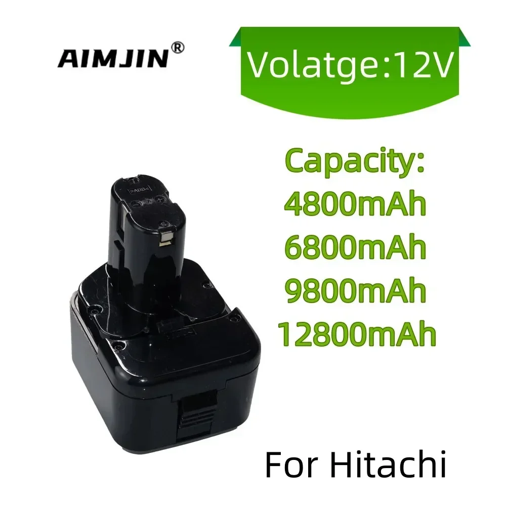 

For 12V Hitachi Rechargeable Batteries, 4.8Ah/6.8Ah/9.8Ah/12.8Ah EB1214S, EB1220BL, EB1122S, WR12DMR, CD4D, DH15DV, C5D Tools