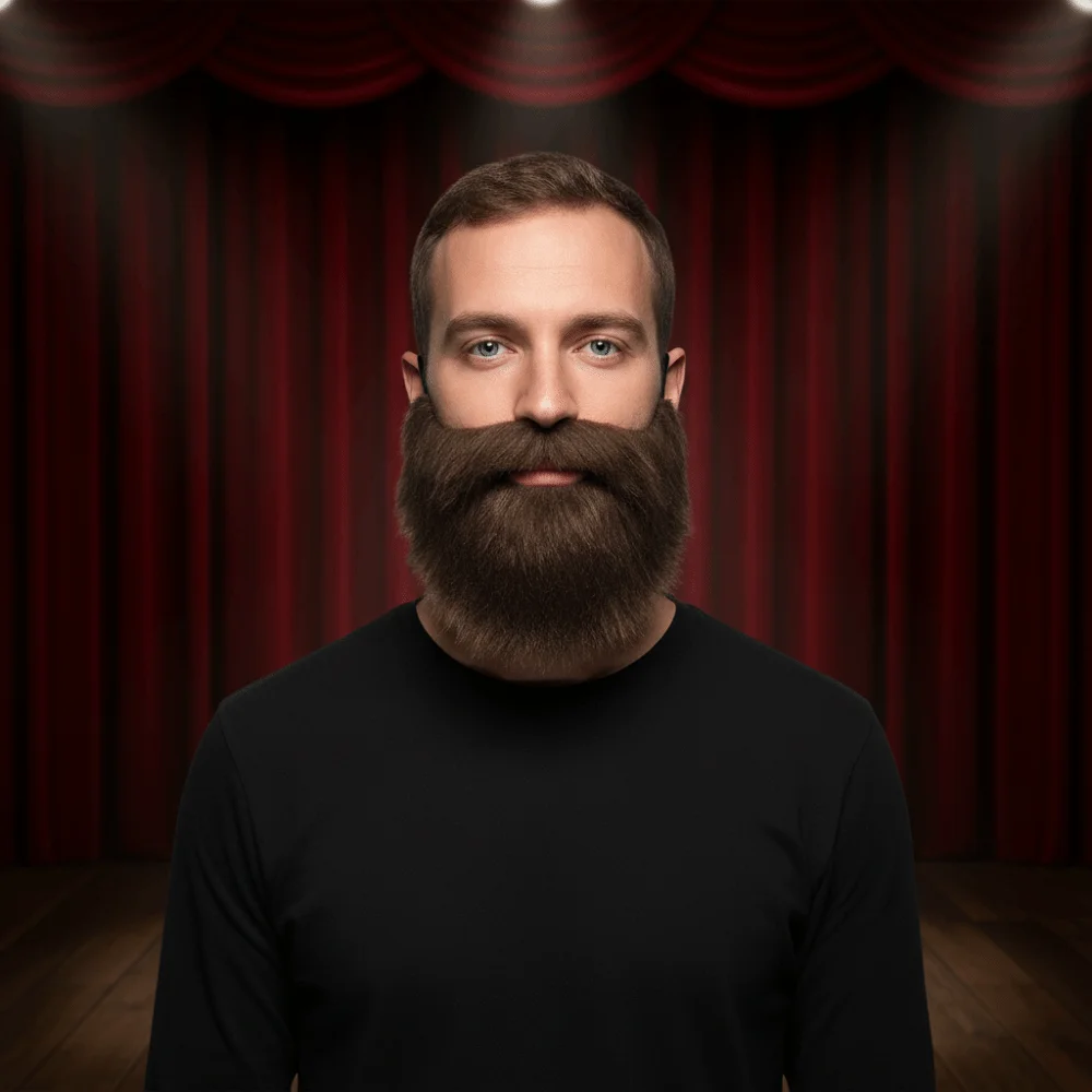 Simulated Halloween Artificial Semicircular Beard with Elastic Strap Brown/Black Cosplay Mustache Casual Role-Playing Full Beard