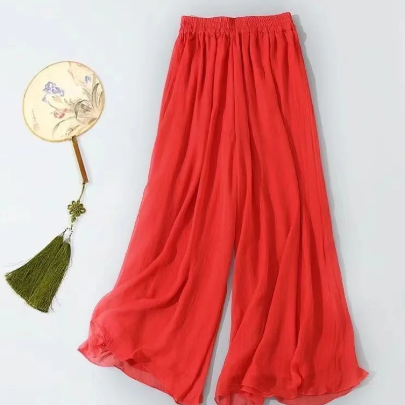 Klassische Tanz-Chiffon-Hose, weites Bein, Hose für Frauen, moderne Tanz-Trainingshose, lockere Tanzhose, Körper-Yoga-Hose für Erwachsene und Mädchen