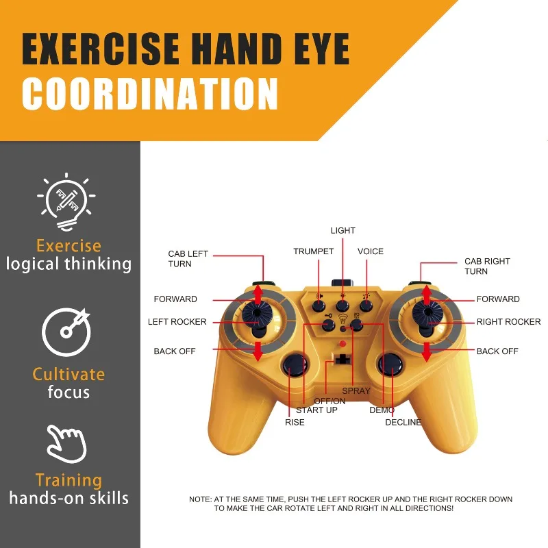 2.4G التحكم عن بعد لودر أطفال بالريموت كنترول لعب للبنين 4WD سبيكة حفارة جرافة البناء RC سيارة لعبة أطفال هدايا عيد الميلاد #6