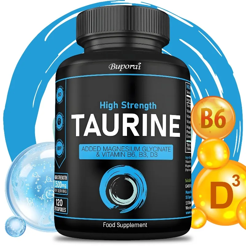 

Taurine Supplement 1500mg - Help Reproductive and Nervous System Development Strengthen Fertility & Normal Visual Function