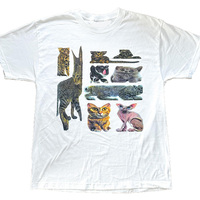 Y2K Cotton T-shirt Aesthetics Animal Graphic Print Punk Loose Tee Hiphop Retro Short Sleeve T-shirt Rock Goth Streetwear Top EMO