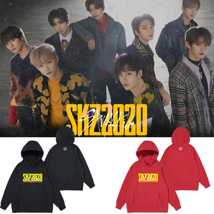 

Loose Hoodie Sweatirt SKZ2020 Album Support Performance Clothing Spring Autumn Winter Ladies Faion Streetwear